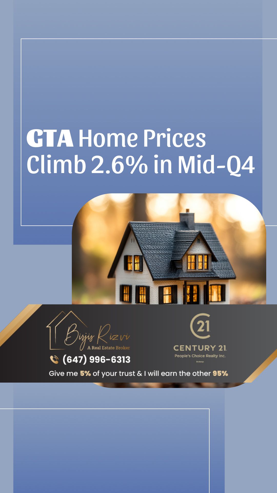 Average GTA Home Prices Climb 2.6% in Mid-Q4